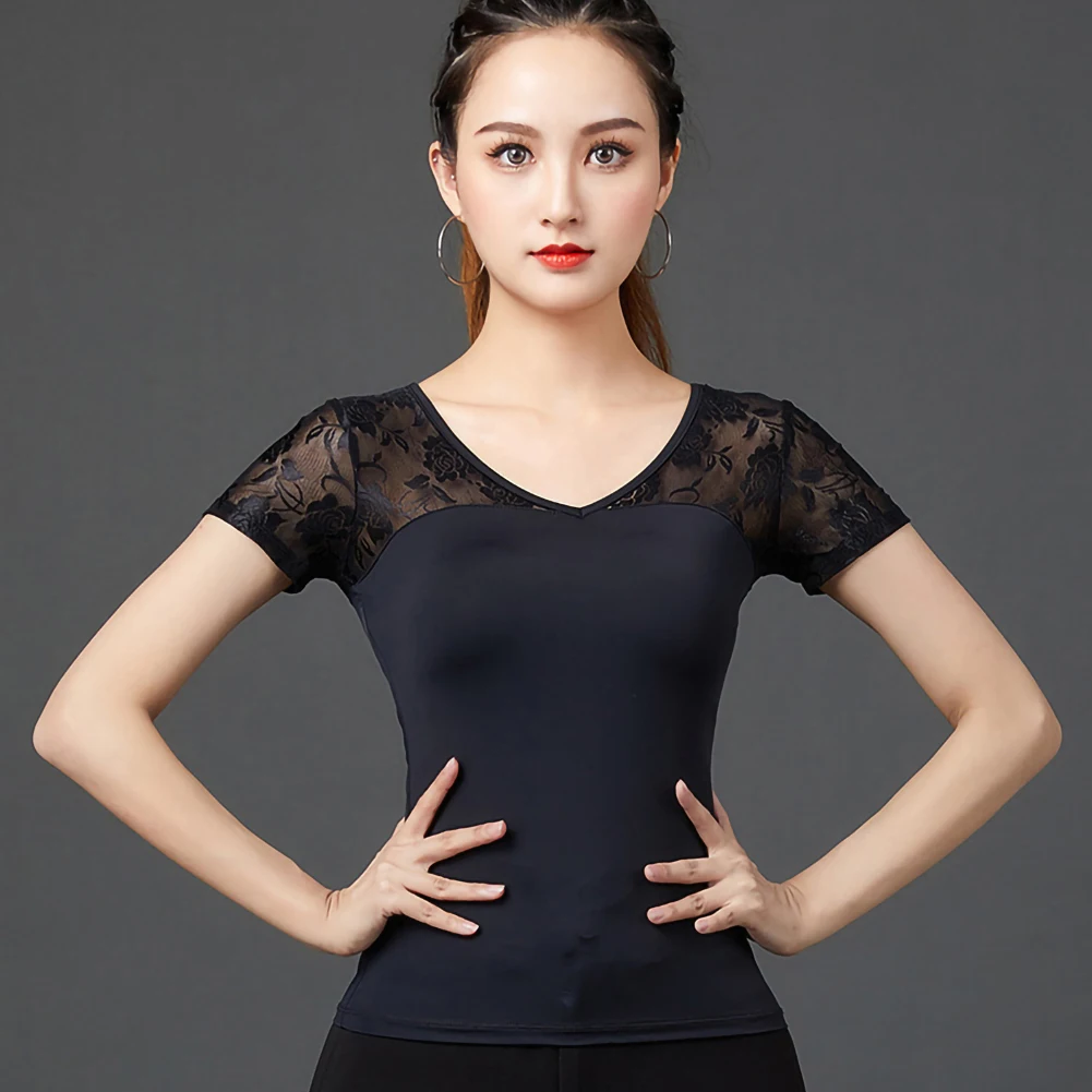 Женская рубашка с коротким рукавом Танцевальная одежда Выпускные платья V-образным вырезом Самба Футболка Line Dance Женские топы Черные кружевные латинские стандартные танцы
Женская рубашка с коротким рукавом Танцевальная одежда Выпускные платья V-образным вырезом Самба Футболка Line Dance Женские топы Черные кружевные латинские стандартные танцы