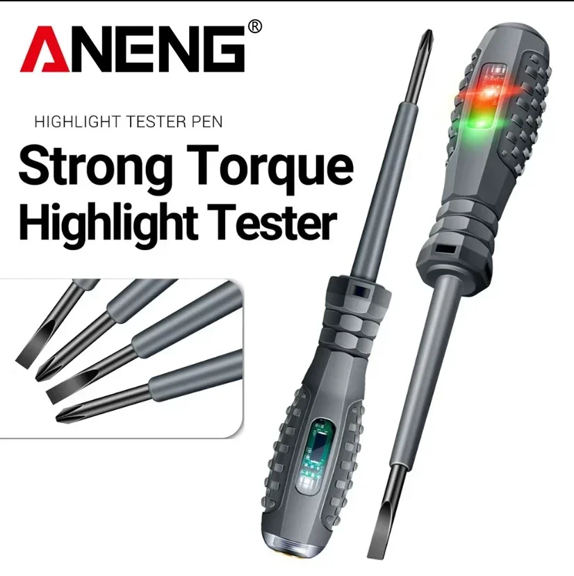 ANENG B05 Word/cross Screwdriver Tester Pen Strong Torque Highlight Meter Sensor Zero Live Detector with Indicator Electric Tool
ANENG B05 Word/cross Screwdriver Tester Pen Strong Torque Highlight Meter Sensor Zero Live Detector with Indicator Electric Tool