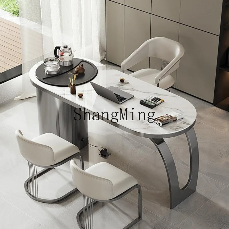 ZYY simple modern balcony rock slab tea table stainless steel desk kung fu tea table and chair combination
ZYY simple modern balcony rock slab tea table stainless steel desk kung fu tea table and chair combination