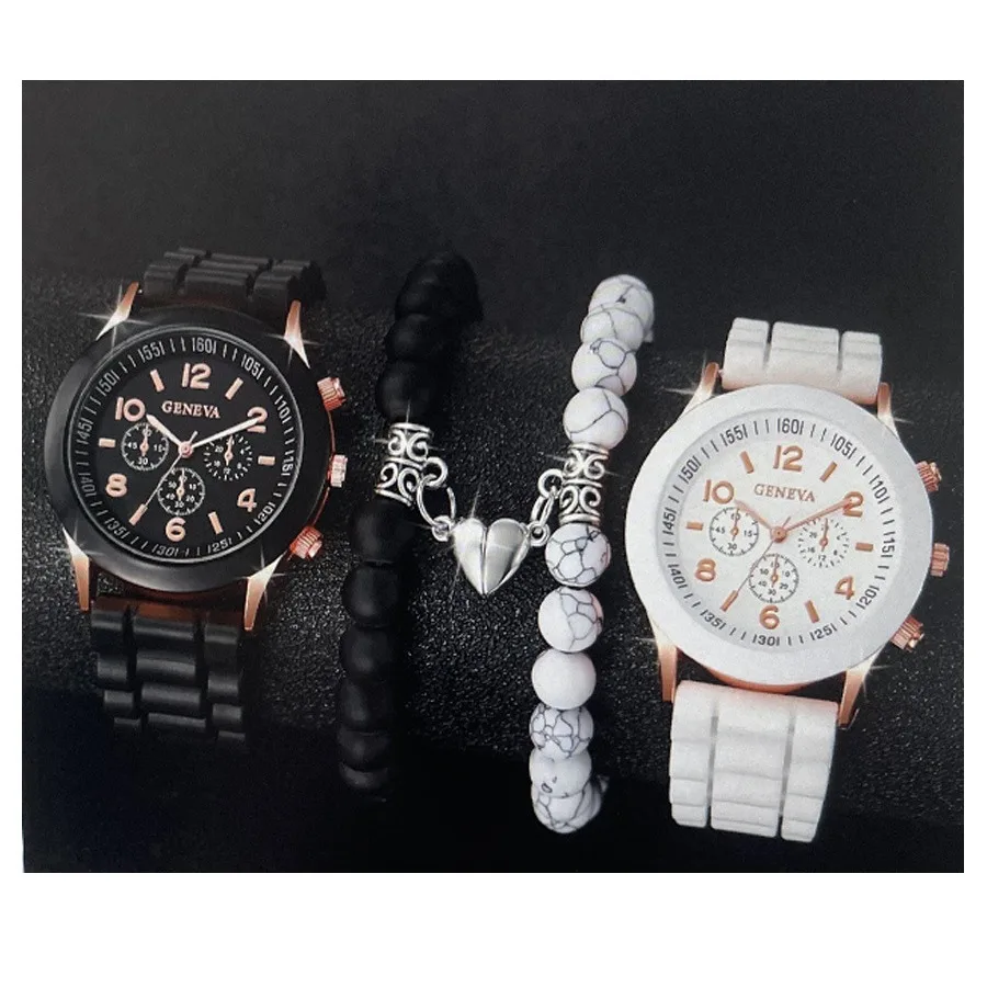 4PCS Couple Watches Fashion Arabic Women Quartz Watch Casual Silicone Band Wristwatches Magnet Heart-Shaped Bracelets Set
4PCS Couple Watches Fashion Arabic Women Quartz Watch Casual Silicone Band Wristwatches Magnet Heart-Shaped Bracelets Set