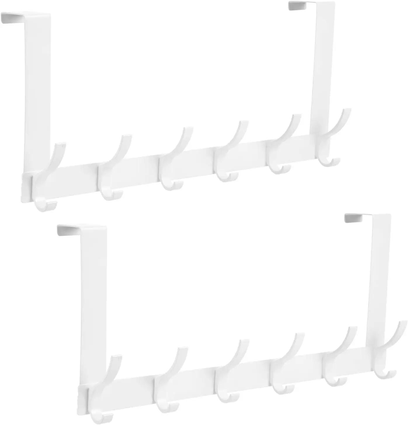Over The Door Hooks, 12 Coat Hooks Towel Rack for Bathroom, Heavy Duty Hanger Holds 45 lbs, No Scratch, 2 Pack White
Over The Door Hooks, 12 Coat Hooks Towel Rack for Bathroom, Heavy Duty Hanger Holds 45 lbs, No Scratch, 2 Pack White