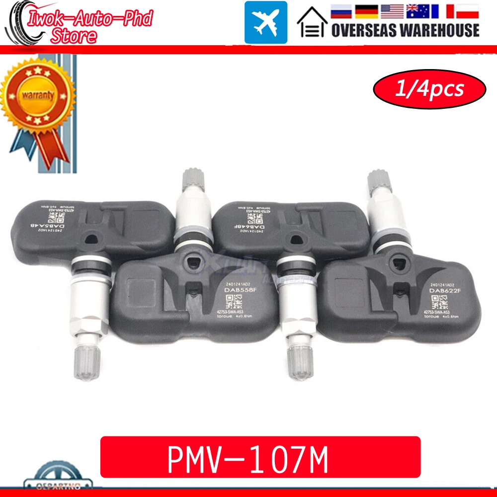 4PCS TPMS Tire Tyre Pressure Monitoring Sensor Fit For For Honda Accord CRV FiT 2007-2012 PMV-107M 42753-SWA-A53 42753-SWA-306
4PCS TPMS Tire Tyre Pressure Monitoring Sensor Fit For For Honda Accord CRV FiT 2007-2012 PMV-107M 42753-SWA-A53 42753-SWA-306