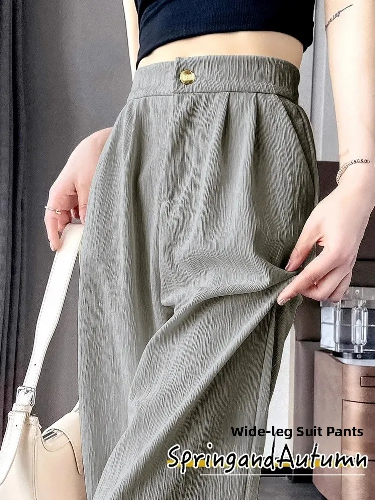 Ice Silk Texture Suit Pants Women Summer Thin Loose High End Drapey Wide Leg Casual Sun Protection Straight Cut Trousers
Ice Silk Texture Suit Pants Women Summer Thin Loose High End Drapey Wide Leg Casual Sun Protection Straight Cut Trousers