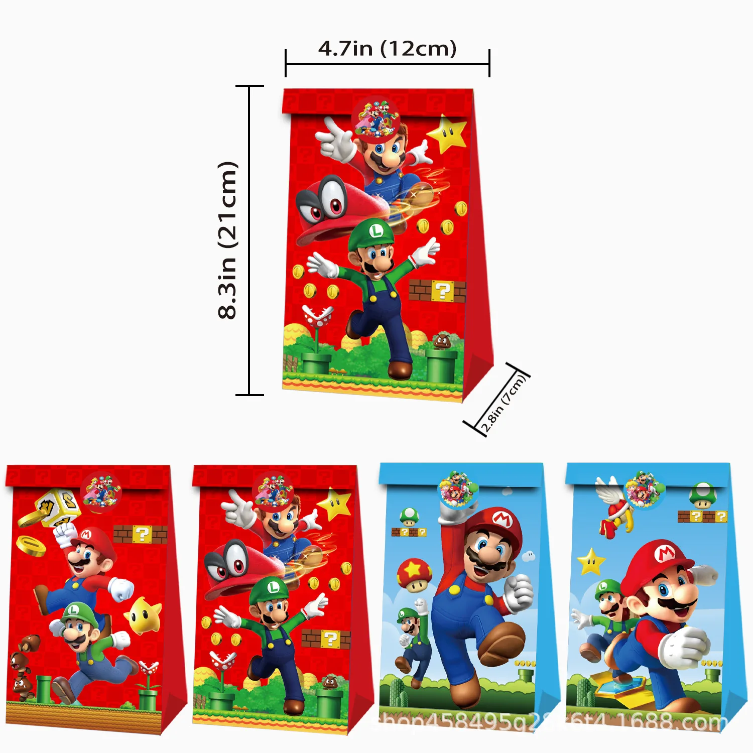 12pcs Mario gift bags, storage bags, birthday party decorations, candy bags, gift bags, packaging bags, paper bags, gift gifts
12pcs Mario gift bags, storage bags, birthday party decorations, candy bags, gift bags, packaging bags, paper bags, gift gifts 