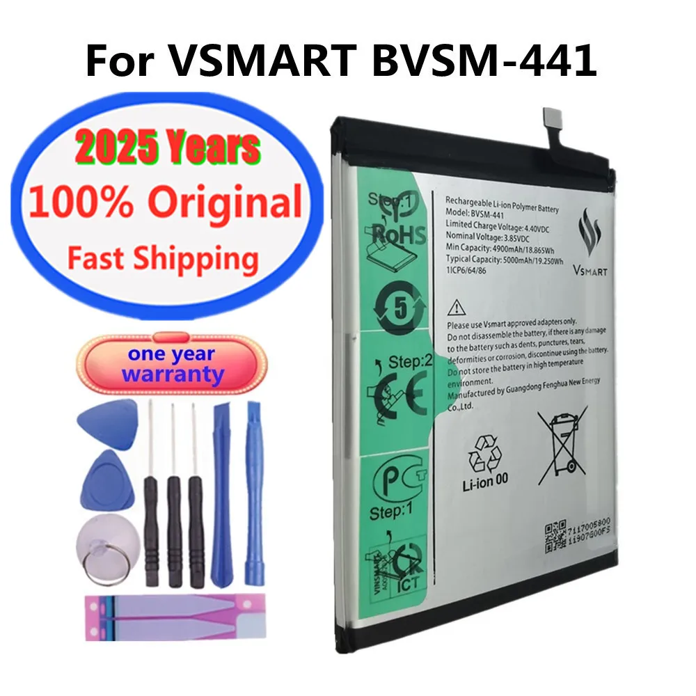 2025 лет, 100% оригинальный аккумулятор для телефона BVSM 441 для VSMART BVSM-441, сменные аккумуляторы большой емкости 5000 мАч, Bateria
2025 лет, 100% оригинальный аккумулятор для телефона BVSM 441 для VSMART BVSM-441, сменные аккумуляторы большой емкости 5000 мАч, Bateria