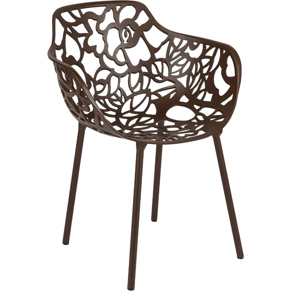 Forest Dining Arm Chair, Aluminum Indoor and Outdoor Stackable Patio Accent Chair for Dining Room, Living Room, and Poolside De
Forest Dining Arm Chair, Aluminum Indoor and Outdoor Stackable Patio Accent Chair for Dining Room, Living Room, and Poolside De