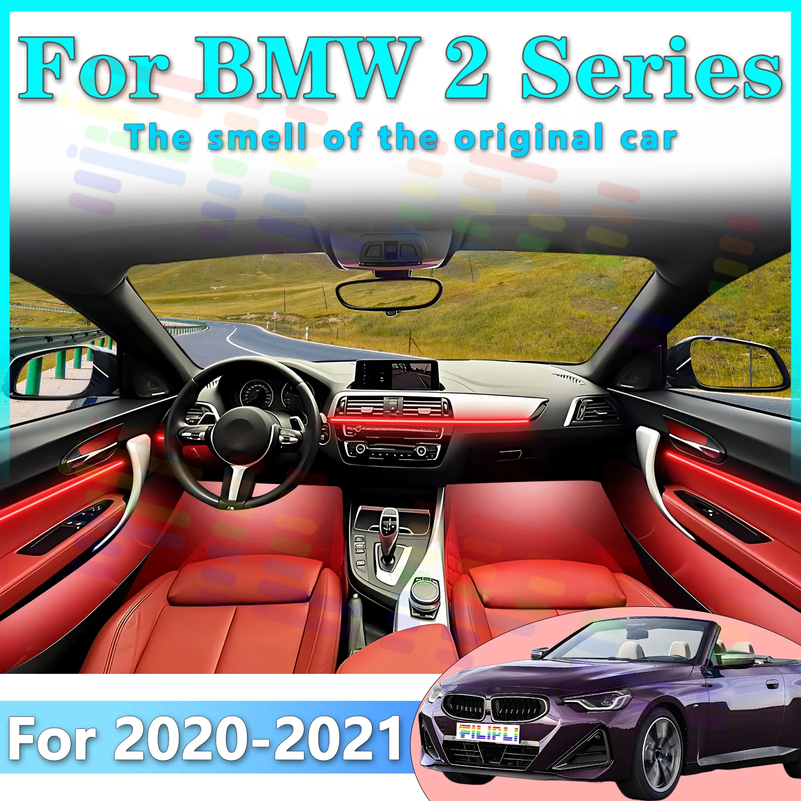 FILIPLI For BMW 2 Series 2nd Gen Four doors four seats Interior LED Light Strip for Ambient with APP and Multiple Color - changi
FILIPLI For BMW 2 Series 2nd Gen Four doors four seats Interior LED Light Strip for Ambient with APP and Multiple Color - changi