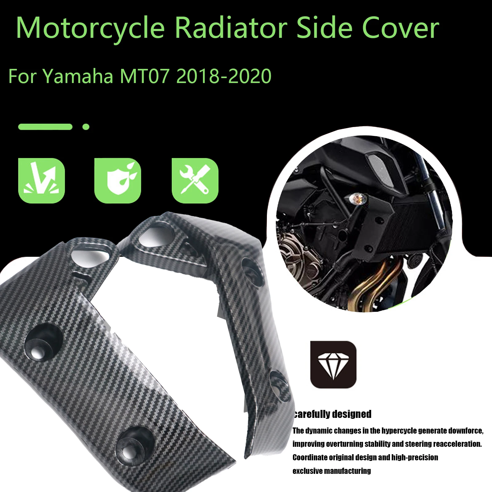 For YAMAHA MT-07 MT 07 mt 07 2018 2019 2020 motorcycle front radiator cover guard fairing ABS Injection
For YAMAHA MT-07 MT 07 mt 07 2018 2019 2020 motorcycle front radiator cover guard fairing ABS Injection