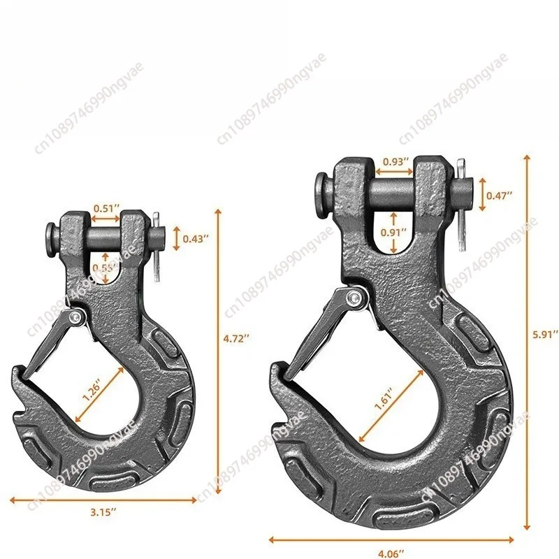 Forged Steel Winch Hook 5/16 or 3/8in 6/16Ton 13500/35500Lbs, Extreme Hook for Winch Cable Ropes, Forged Steel & E-Coated Finish
Forged Steel Winch Hook 5/16 or 3/8in 6/16Ton 13500/35500Lbs, Extreme Hook for Winch Cable Ropes, Forged Steel & E-Coated Finish
