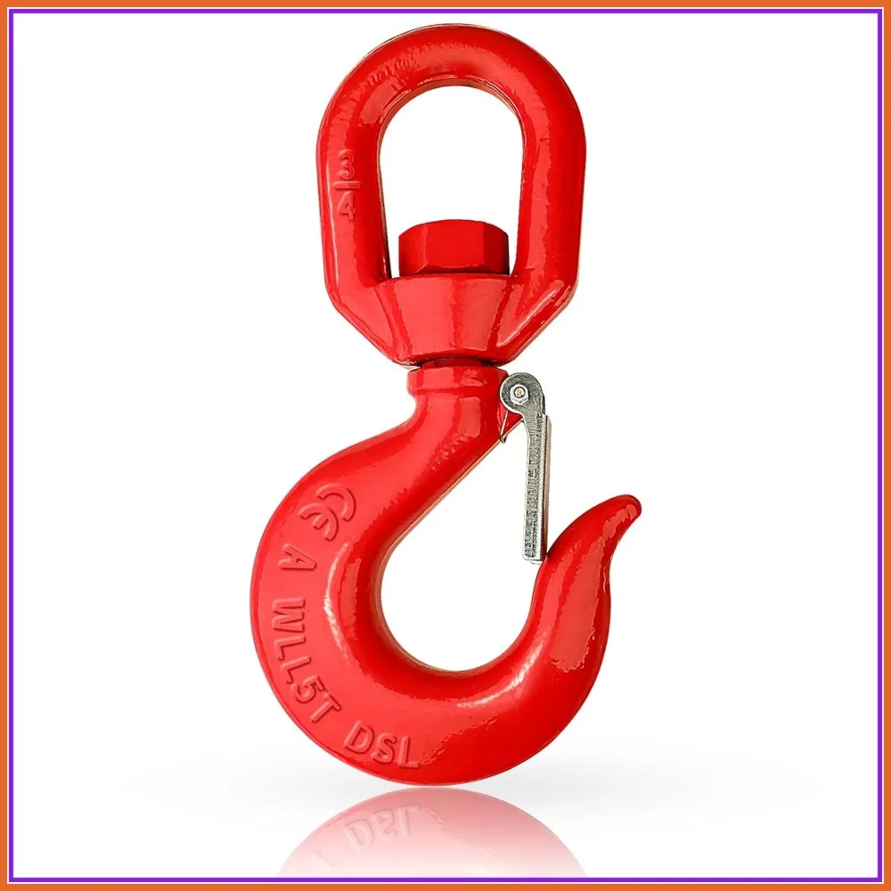 G80 Swivel Lifting Hook 5 Ton, Heavy Duty Rotating Eye Sling Hook with Safety Latch, 11023 lbs Capacity
G80 Swivel Lifting Hook 5 Ton, Heavy Duty Rotating Eye Sling Hook with Safety Latch, 11023 lbs Capacity
