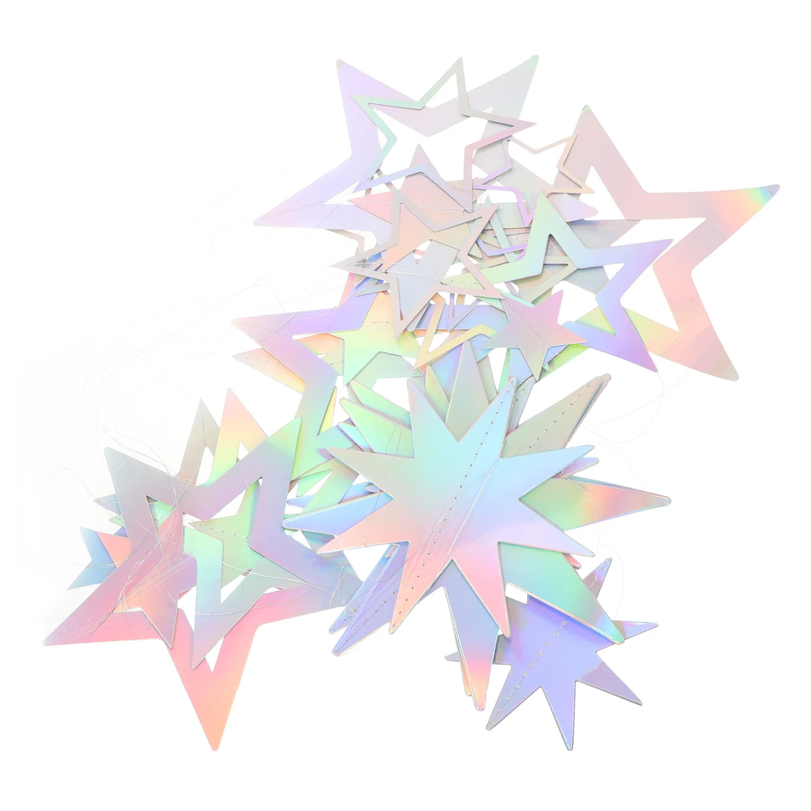 15Pcs Holographic Star Garland Shimmering Iridescent Decorations Hollow Five-Pointed Stars Party Supplies Ramadan Eid Banner
15Pcs Holographic Star Garland Shimmering Iridescent Decorations Hollow Five-Pointed Stars Party Supplies Ramadan Eid Banner