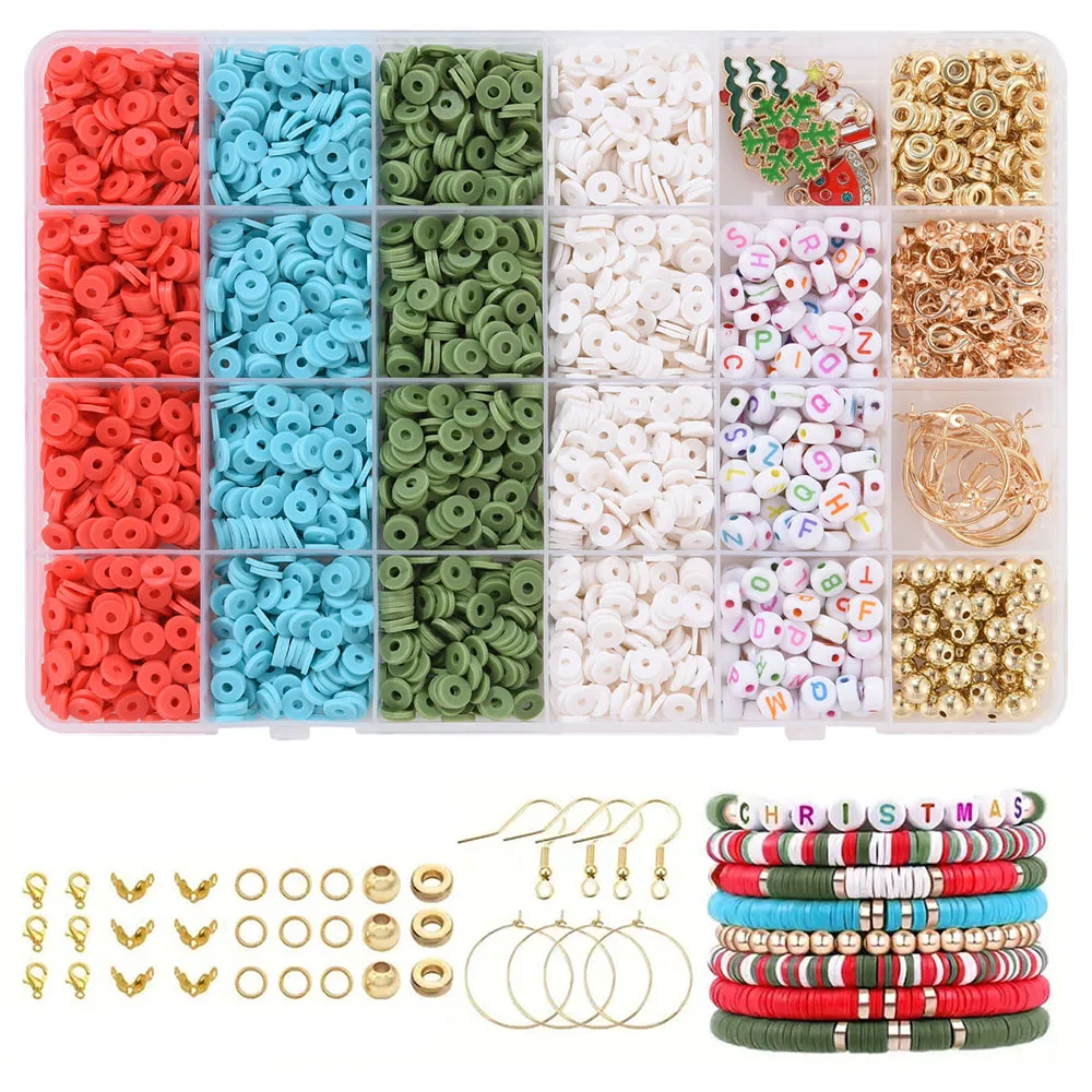 A set of Christmas-themed soft-pottery beading kit containing more than 1600 colorful polymer soft-pottery pieces, letter beads
A set of Christmas-themed soft-pottery beading kit containing more than 1600 colorful polymer soft-pottery pieces, letter beads
