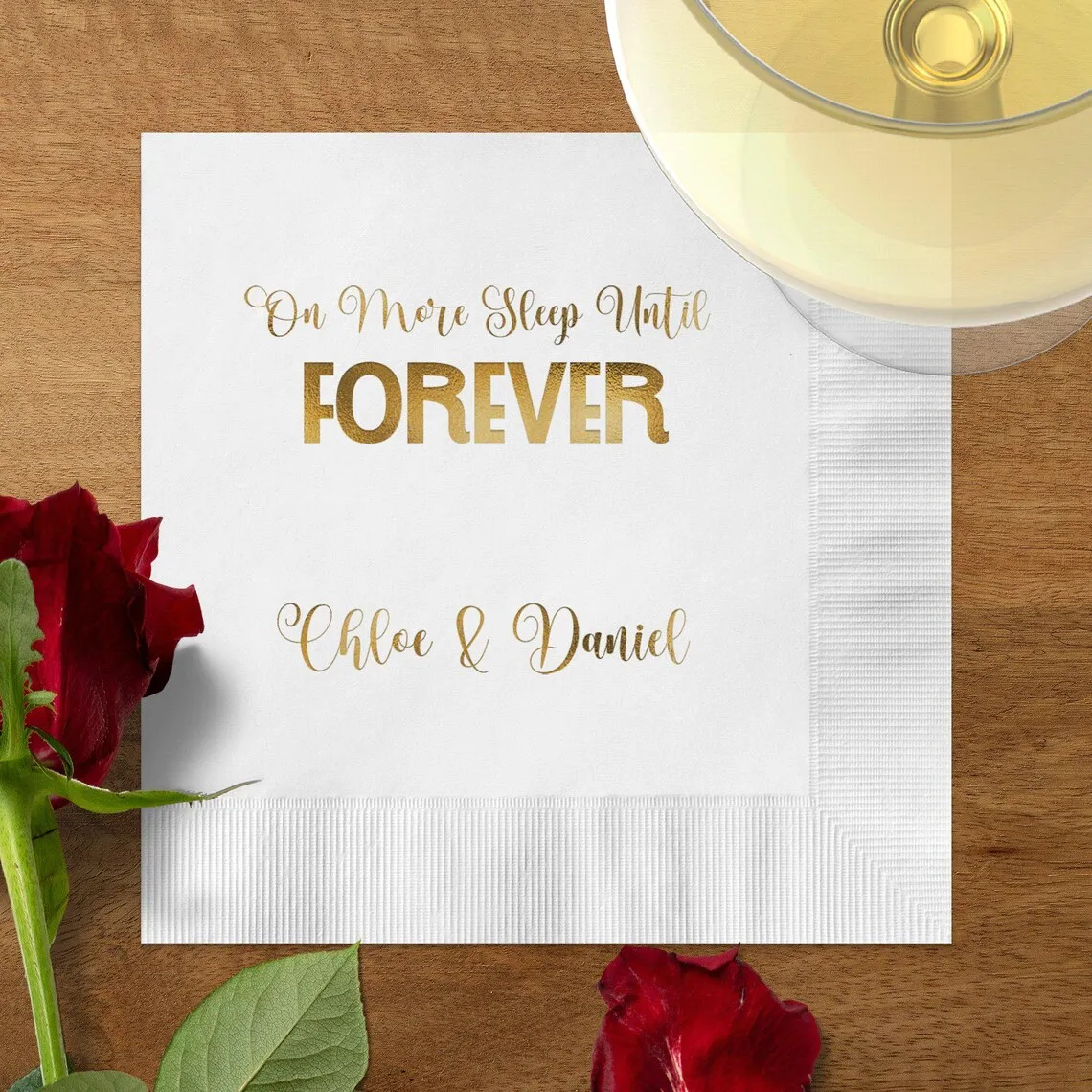 Custom Wedding Napkins, Foil Wedding Napkins, Personalized Rehearsal Dinner Napkins, Custom Wedding Bar Napkins, One More Sleep
Custom Wedding Napkins, Foil Wedding Napkins, Personalized Rehearsal Dinner Napkins, Custom Wedding Bar Napkins, One More Sleep