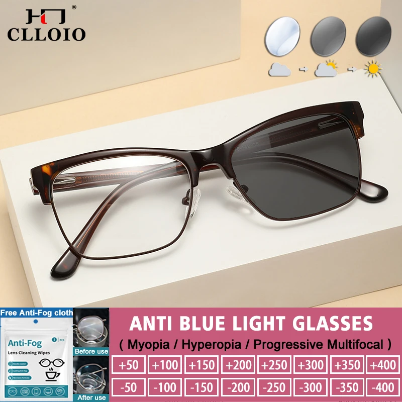CLLOIO Retro Acetate Half-Frame Blue Light Filter Reading Glasses Women Myopia Photochromic Progressive Prescription Eyeglasses
CLLOIO Retro Acetate Half-Frame Blue Light Filter Reading Glasses Women Myopia Photochromic Progressive Prescription Eyeglasses