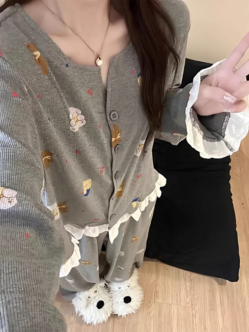 Комплект женской пижамы: модная домашняя одежда для сна, милый и мягкий пижамный комплект
Комплект женской пижамы: модная домашняя одежда для сна, милый и мягкий пижамный комплект