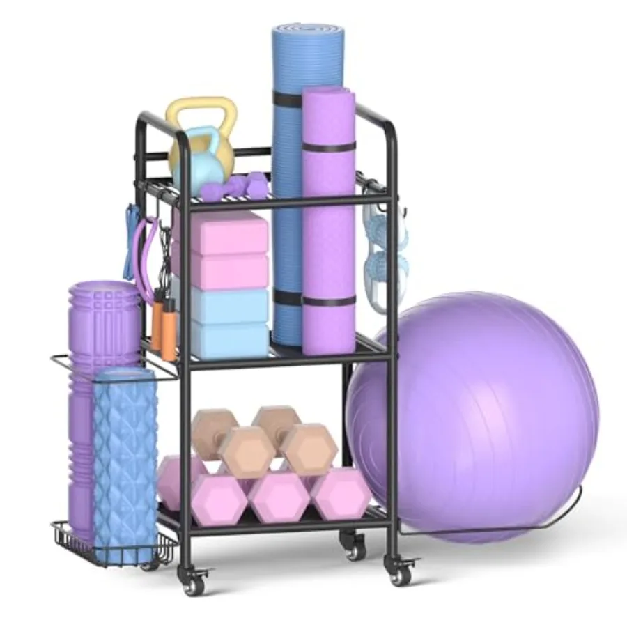 Home Gym Storage Rack Exercise Equipment Storage Organizer for Yoga Mat Dumbbells Kettlebells Foam Roller Yoga Strap and Resist
Home Gym Storage Rack Exercise Equipment Storage Organizer for Yoga Mat Dumbbells Kettlebells Foam Roller Yoga Strap and Resist