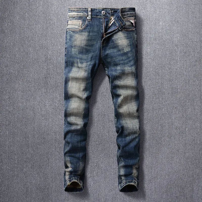 Fashion Vintage Men Jeans High Quality Retro Black Blue Stretch Elastic Slim Ripped Jeans Men Embroidery Designer Denim Pants
Fashion Vintage Men Jeans High Quality Retro Black Blue Stretch Elastic Slim Ripped Jeans Men Embroidery Designer Denim Pants
