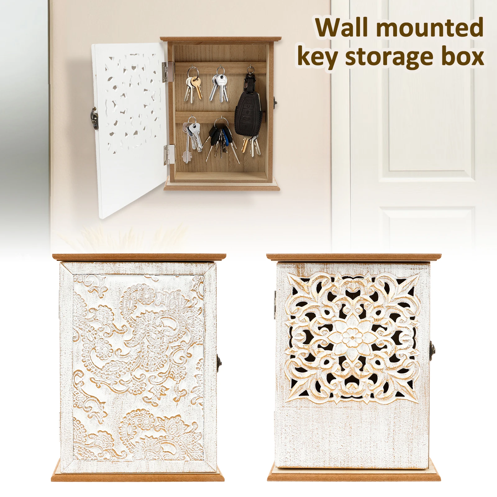 Doorway Wall Mounted Key Cabinet Box Wood Key Holder Storage Rack Versatile Key Holder SpaceSaving Key Cabinet Key Rack for Home
Doorway Wall Mounted Key Cabinet Box Wood Key Holder Storage Rack Versatile Key Holder SpaceSaving Key Cabinet Key Rack for Home