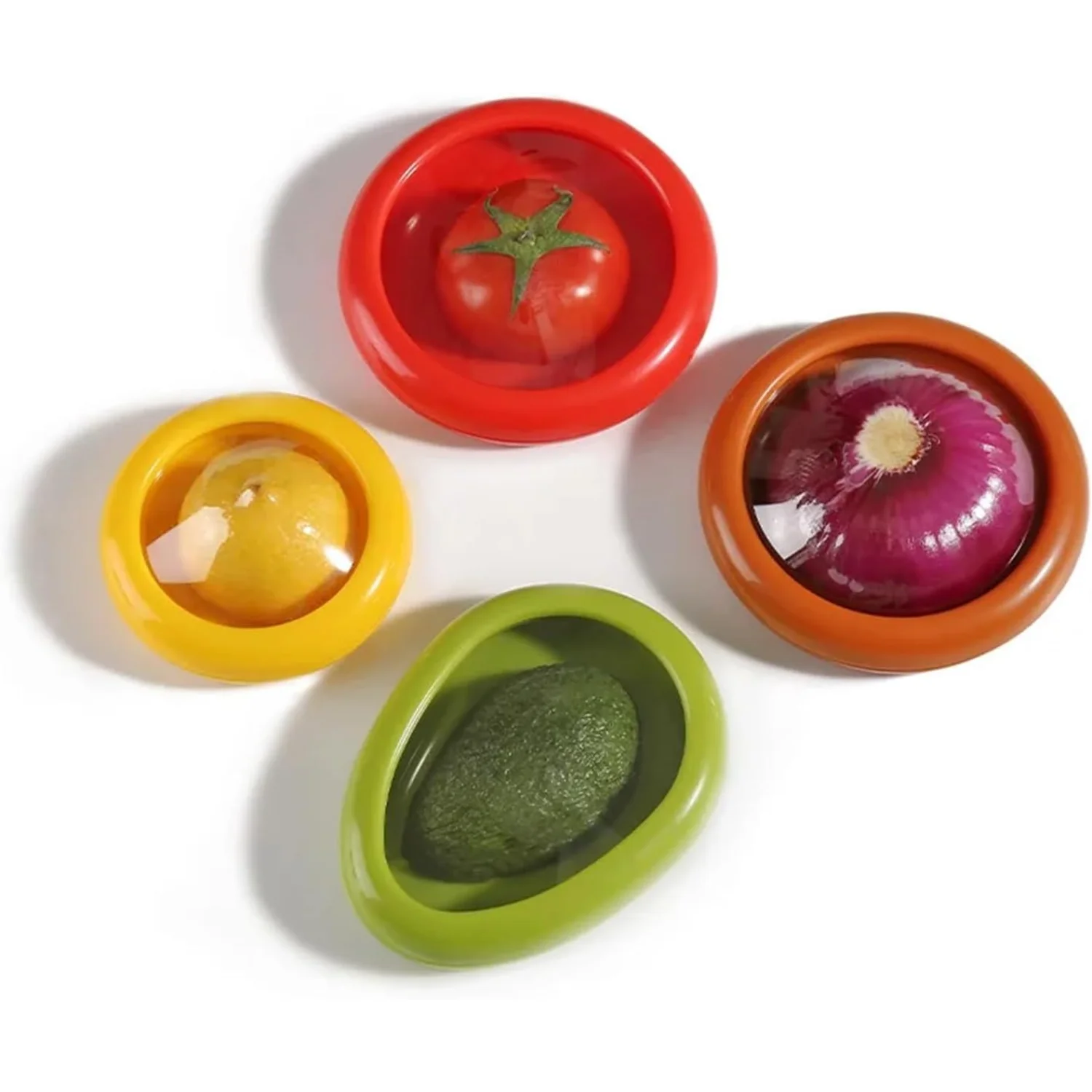 4pc Silicone Fruit And Vegetable Container Set for Fridge,Avocado Silicone Saver,Tomato Container,Onion ,And Lemon Sav
4pc Silicone Fruit And Vegetable Container Set for Fridge,Avocado Silicone Saver,Tomato Container,Onion ,And Lemon Sav