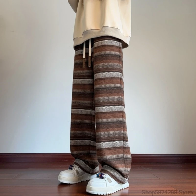 Wide Leg Pants Men Women Autumn Winter Straight Pants Loose Mopping Pants Harajuku Vintage Striped Black/Coffee JJ634
Wide Leg Pants Men Women Autumn Winter Straight Pants Loose Mopping Pants Harajuku Vintage Striped Black/Coffee JJ634