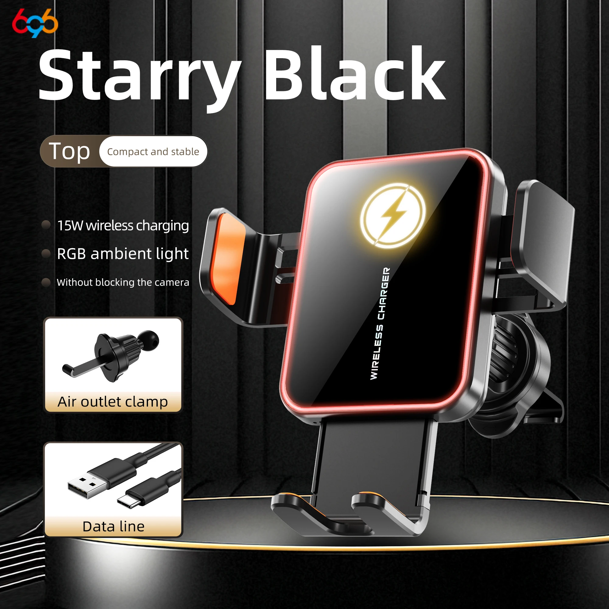 New Car Holder RGB Atmosphere Lights 15W Wireless Charging One Click Opening And Closing Fast Charging Bracket For Mobile Phone
New Car Holder RGB Atmosphere Lights 15W Wireless Charging One Click Opening And Closing Fast Charging Bracket For Mobile Phone