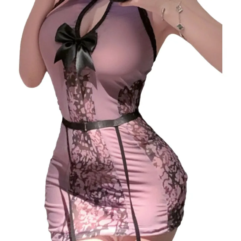 Apparel Sexy Lingerie Leopard Print Purple Bodycon Dress Pure Temptation Uniform Flirting Nightwear For Women Sweet Elegant RMMI
Apparel Sexy Lingerie Leopard Print Purple Bodycon Dress Pure Temptation Uniform Flirting Nightwear For Women Sweet Elegant RMMI