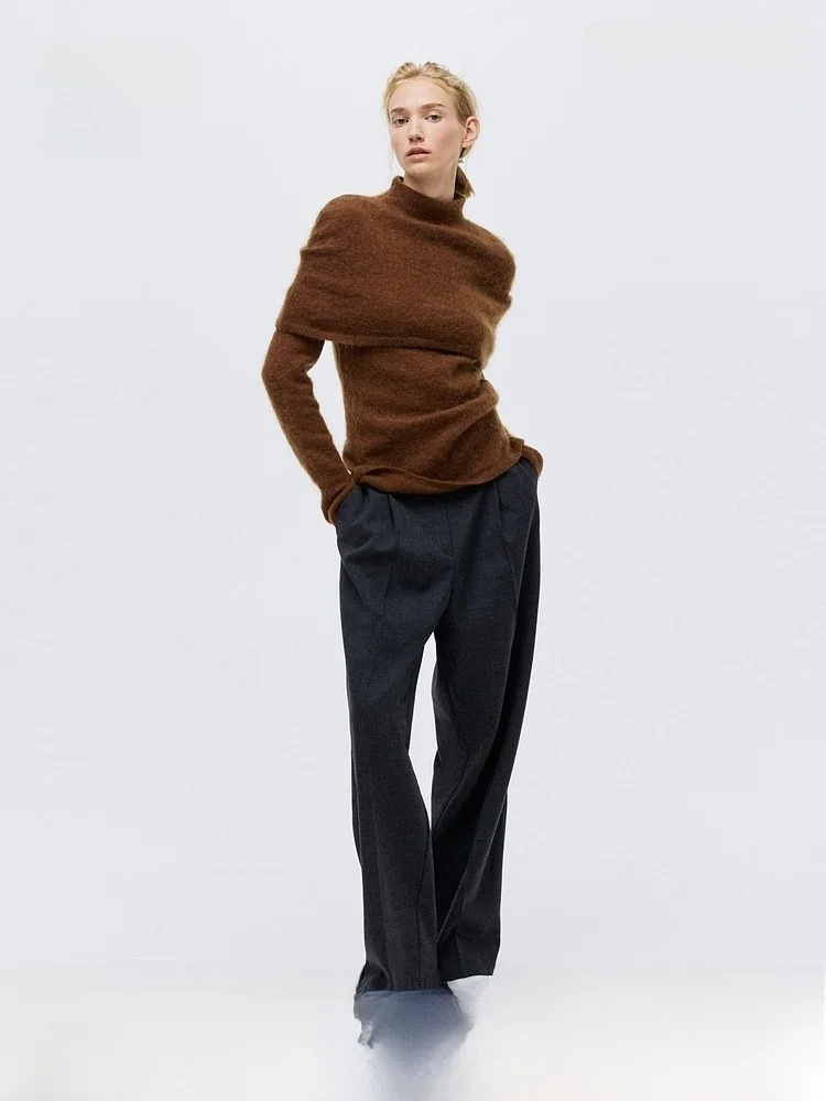 H&M Summer Women's High Collar Mixed Wool Knit Top Casual Style Fit Version Regular Thickness Wool Nylon Spandex Blend
H&M Summer Women's High Collar Mixed Wool Knit Top Casual Style Fit Version Regular Thickness Wool Nylon Spandex Blend