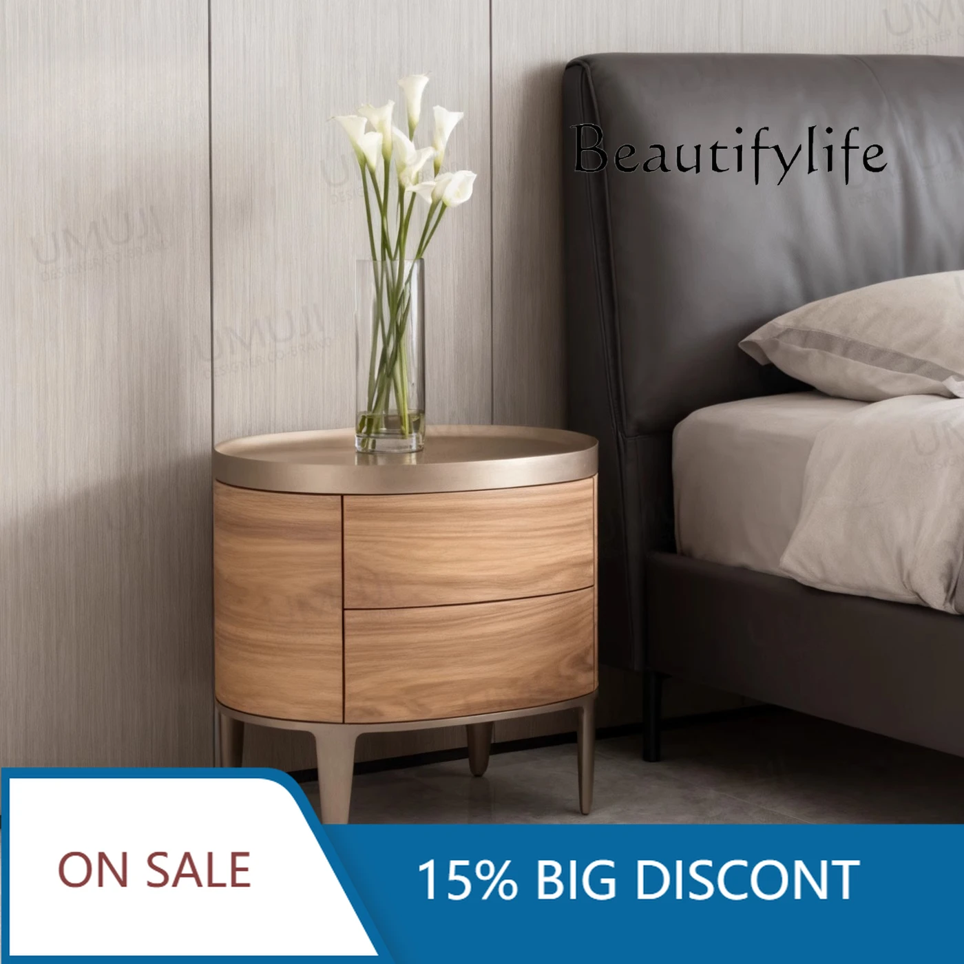 BK Italian Minimalist Walnut Bedroom High-end Home Storage Designer Model Room Retro Bedside Cabinet
BK Italian Minimalist Walnut Bedroom High-end Home Storage Designer Model Room Retro Bedside Cabinet