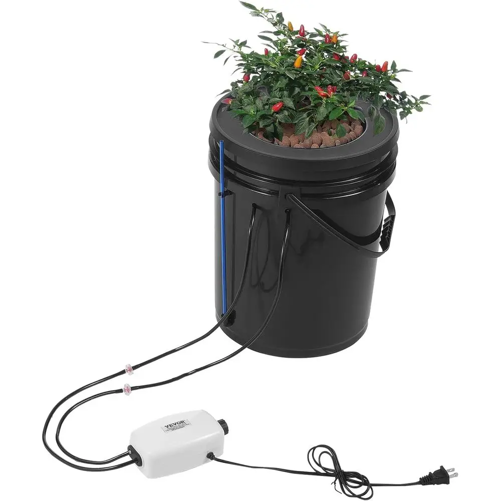 5-Gallon Deep Water Culture Hydroponic System with Top Drip Kit, Air Pump, Air Stone, and Water Level Indicator
5-Gallon Deep Water Culture Hydroponic System with Top Drip Kit, Air Pump, Air Stone, and Water Level Indicator