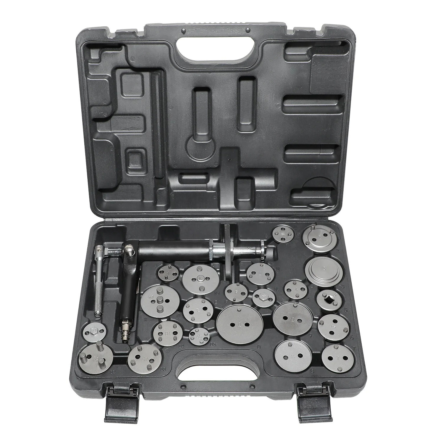 23pcs Universal Pneumatic Brake Caliper Rewind Tool Set, Brake Piston Wind Back Kit for Auto Repair
23pcs Universal Pneumatic Brake Caliper Rewind Tool Set, Brake Piston Wind Back Kit for Auto Repair