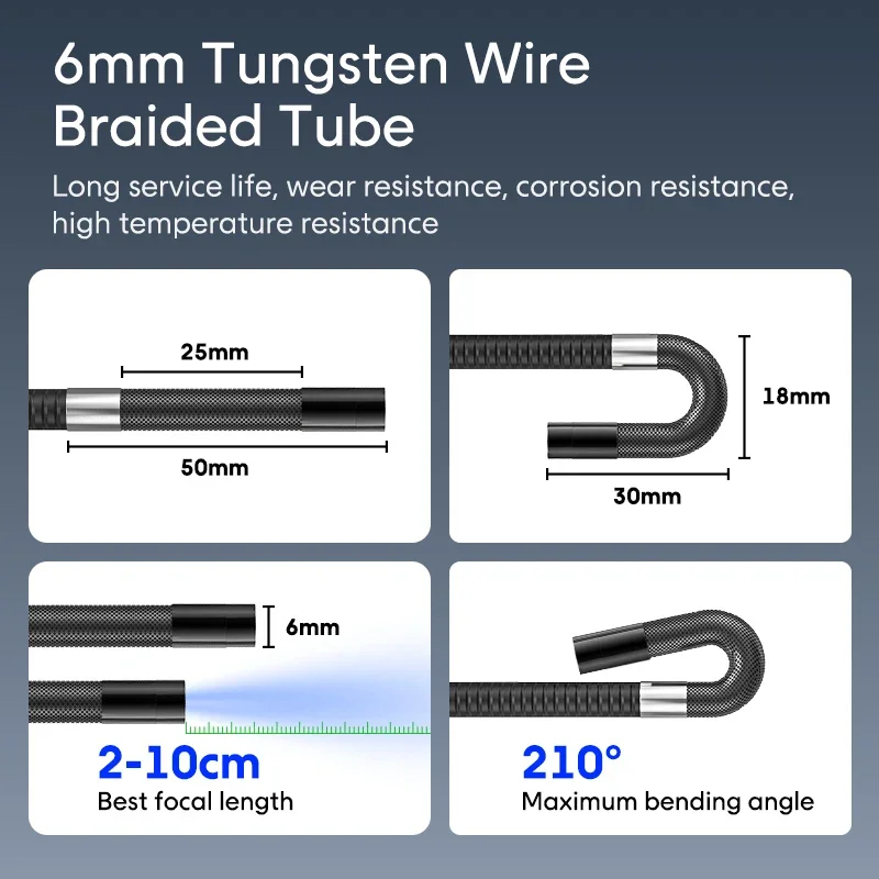 S50 6mm 1m Endoscope 360 Degree 4way Soft Cable HD Rotating Camera 5 Inches Screen
S50 6mm 1m Endoscope 360 Degree 4way Soft Cable HD Rotating Camera 5 Inches Screen
