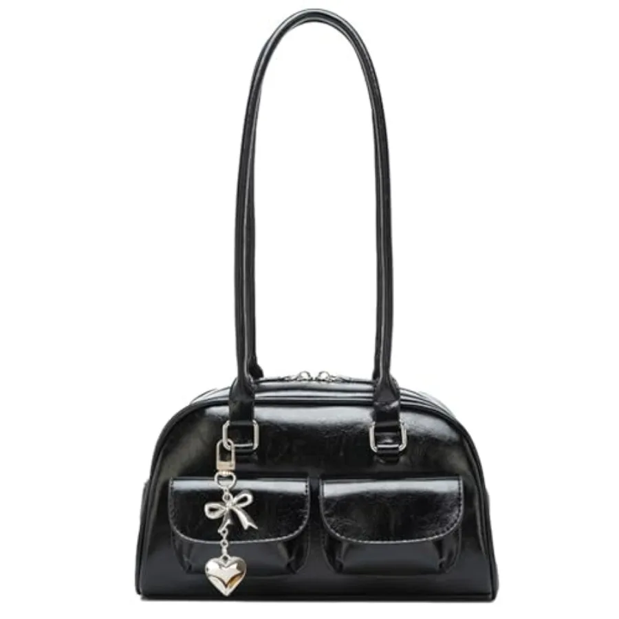 Vintage Shoulder Bag for Women Trendy Top Handle PU Leather Bowler Bag Y2k Shoulder Purse Handbag with Pendant
Vintage Shoulder Bag for Women Trendy Top Handle PU Leather Bowler Bag Y2k Shoulder Purse Handbag with Pendant