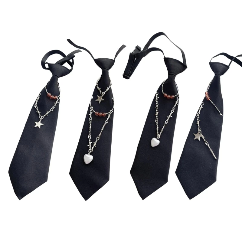 Pretied Necktie with Metal Chain Star Heart Uniform Small Neck Tie Black Bowtie Drop Shipping
Pretied Necktie with Metal Chain Star Heart Uniform Small Neck Tie Black Bowtie Drop Shipping