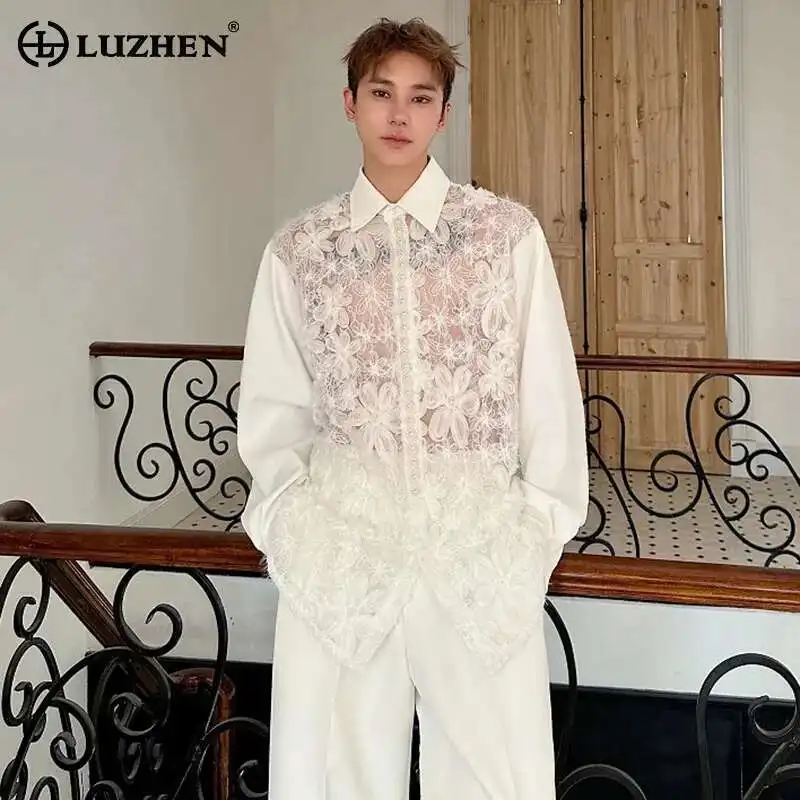 LUZHEN 2025 Spring Luxury Hollow Out Floral Pattern Long Sleeve Shirts Men's Fashion Elegant Temperament Transparent Tops LZ9367
LUZHEN 2025 Spring Luxury Hollow Out Floral Pattern Long Sleeve Shirts Men's Fashion Elegant Temperament Transparent Tops LZ9367