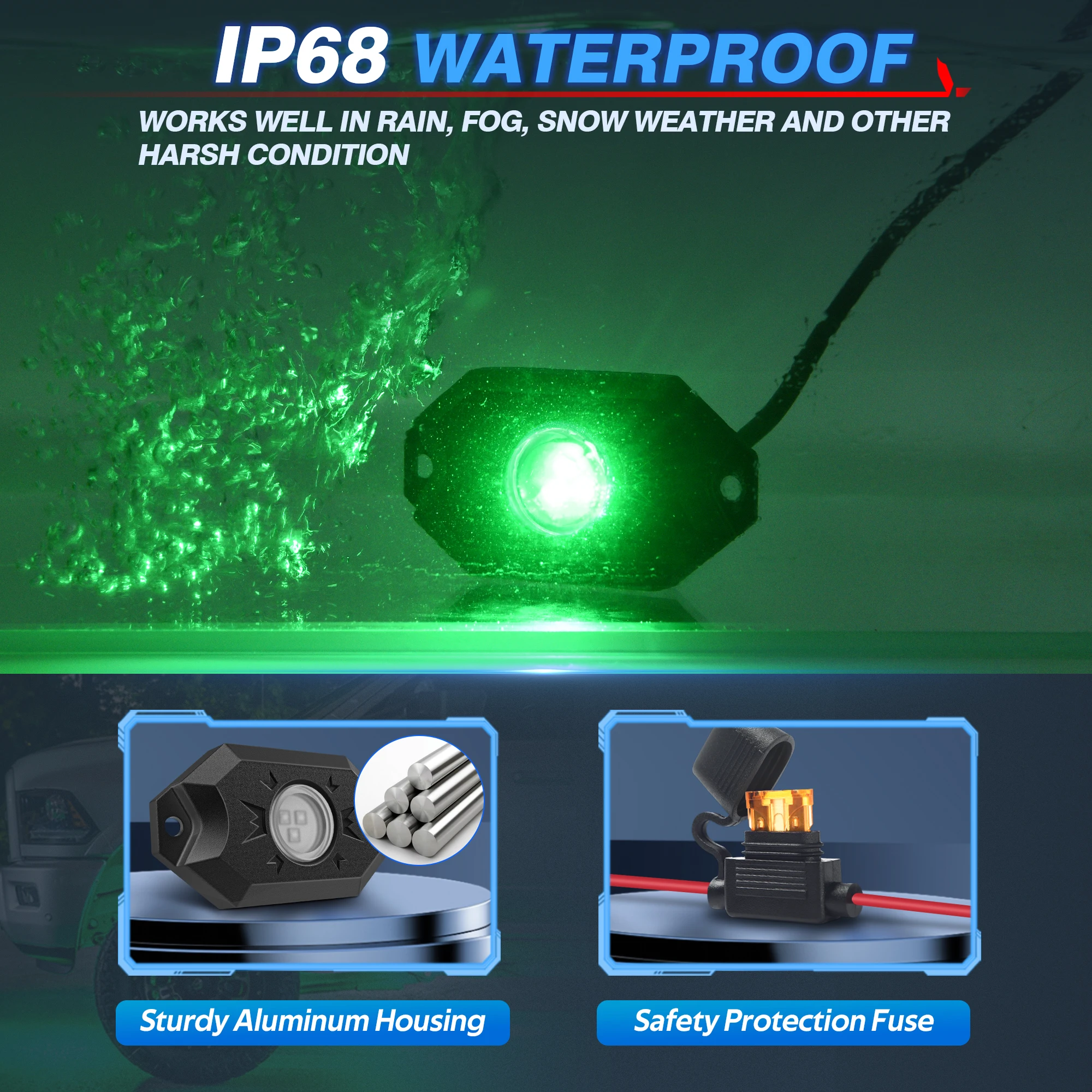 MICTUNING 4Pods LED Bulbs RGB Decorative Lights Rock Lights Support Wireless APP Control Music Mode Waterproof Underbody Lights
MICTUNING 4Pods LED Bulbs RGB Decorative Lights Rock Lights Support Wireless APP Control Music Mode Waterproof Underbody Lights