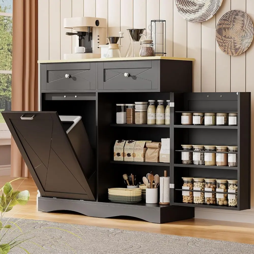 12-галлонный наклонный шкаф для мусора для кухни, деревянная скрытая корзина для переработки, защита от домашних животных, идеально подходит для кухни и гостиной
12-галлонный наклонный шкаф для мусора для кухни, деревянная скрытая корзина для переработки, защита от домашних животных, идеально подходит для кухни и гостиной