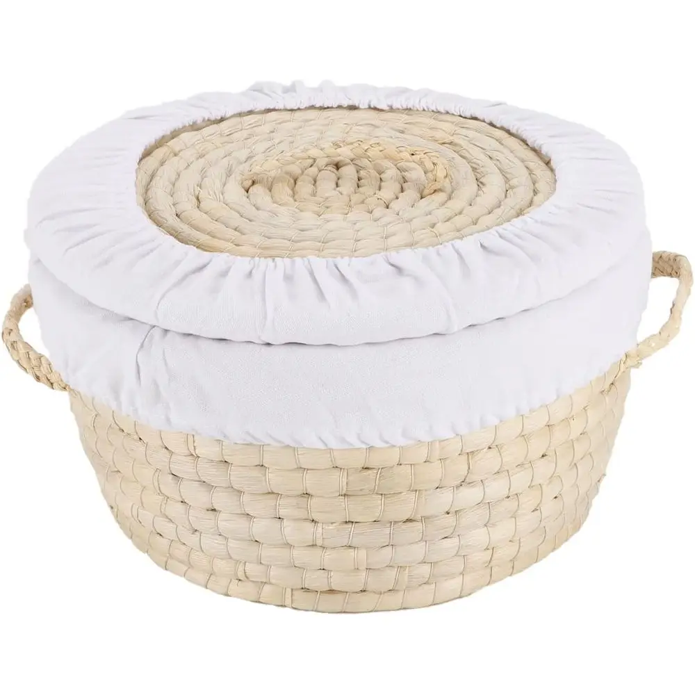 Круглая плетеная корзина для хлеба, корзина для подачи, плетеная корзина для расстойки заквасочного теста с съемным вкладышем и крышкой (из кукурузной шелухи)
Круглая плетеная корзина для хлеба, корзина для подачи, плетеная корзина для расстойки заквасочного теста с съемным вкладышем и крышкой (из кукурузной шелухи)