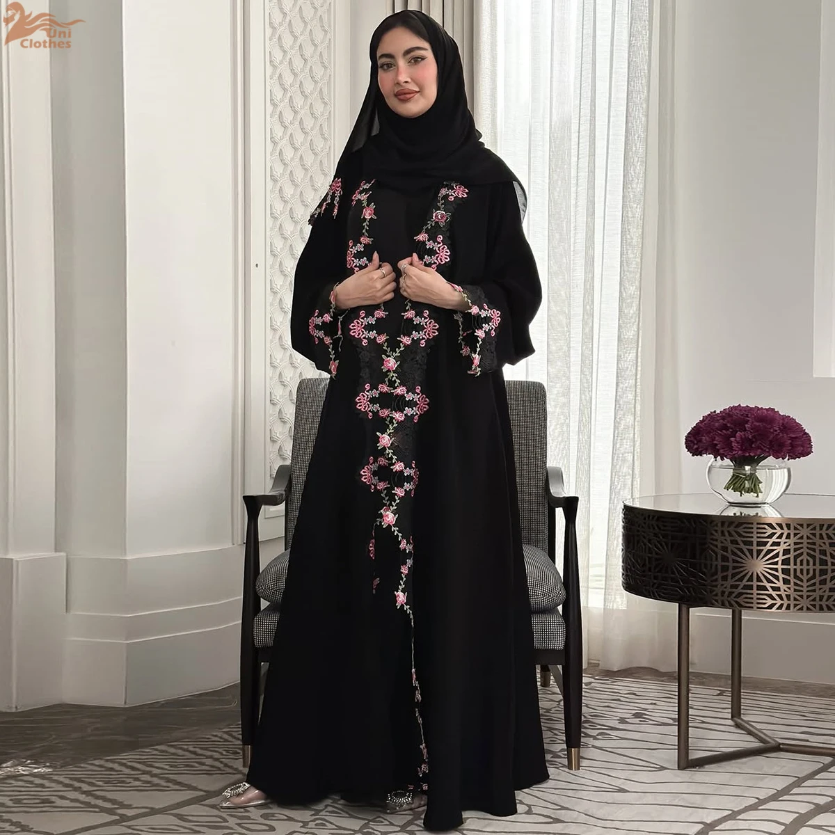 Zahraa New Islamic Clothing Women Abaya Dubai 2026 Luxury Lace Embroidery Open Front Abaya Muslim Women Modest Dresses
Zahraa New Islamic Clothing Women Abaya Dubai 2026 Luxury Lace Embroidery Open Front Abaya Muslim Women Modest Dresses
