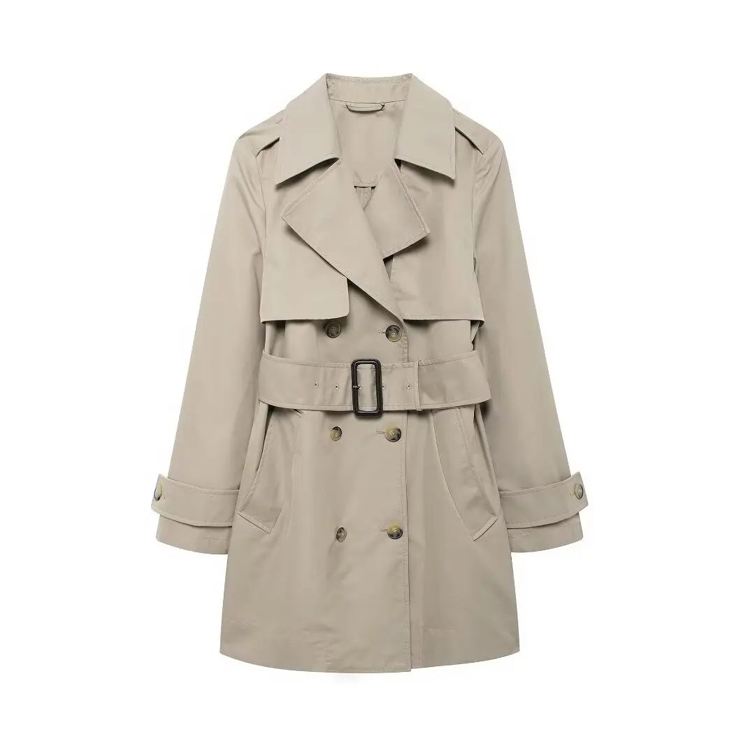 Women's new fashion with Belt casual versatile double breasted windbreaker coat retro long sleeved pocket women's coat chic top
Women's new fashion with Belt casual versatile double breasted windbreaker coat retro long sleeved pocket women's coat chic top