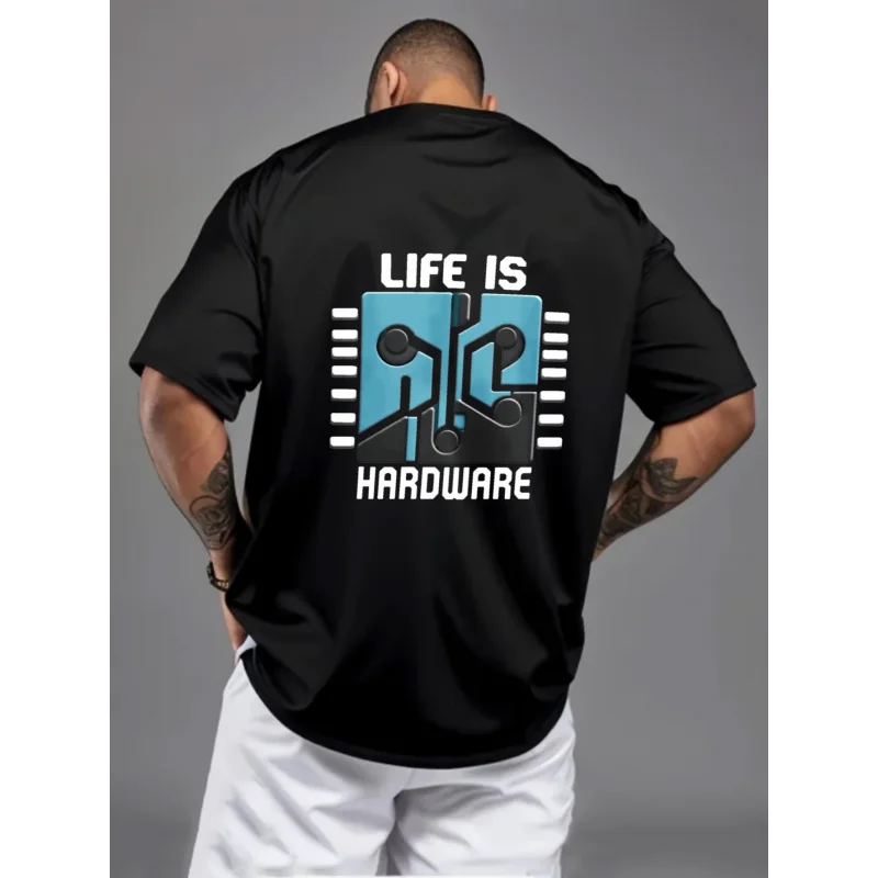 Men's T-Shirt Black Life Is Hardware Printed Pattern & Text High Quality Cotton 180g
Men's T-Shirt Black Life Is Hardware Printed Pattern & Text High Quality Cotton 180g