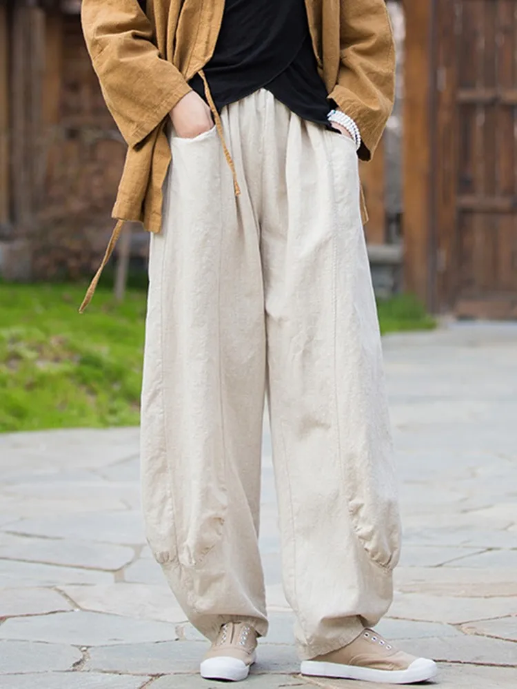 Women New Arrival 2024 Autumn Vintage Style Solid Color Loose Female Casual Trousers M362 High Waist Cotton Linen Bloomers Pants
Women New Arrival 2024 Autumn Vintage Style Solid Color Loose Female Casual Trousers M362 High Waist Cotton Linen Bloomers Pants