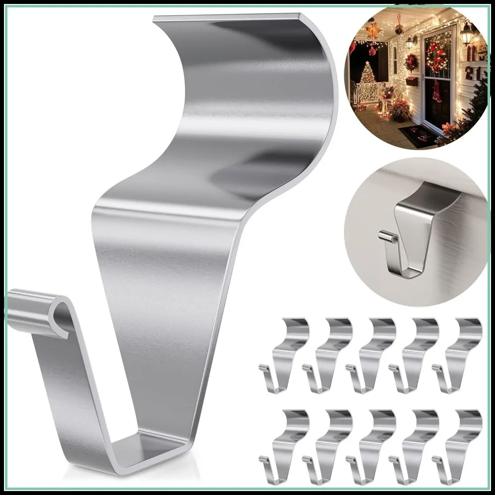 10 Pack Heavy Duty Vinyl Siding Hooks, No-Hole Needed Stainless Steel Hanger for Patio Decor
10 Pack Heavy Duty Vinyl Siding Hooks, No-Hole Needed Stainless Steel Hanger for Patio Decor