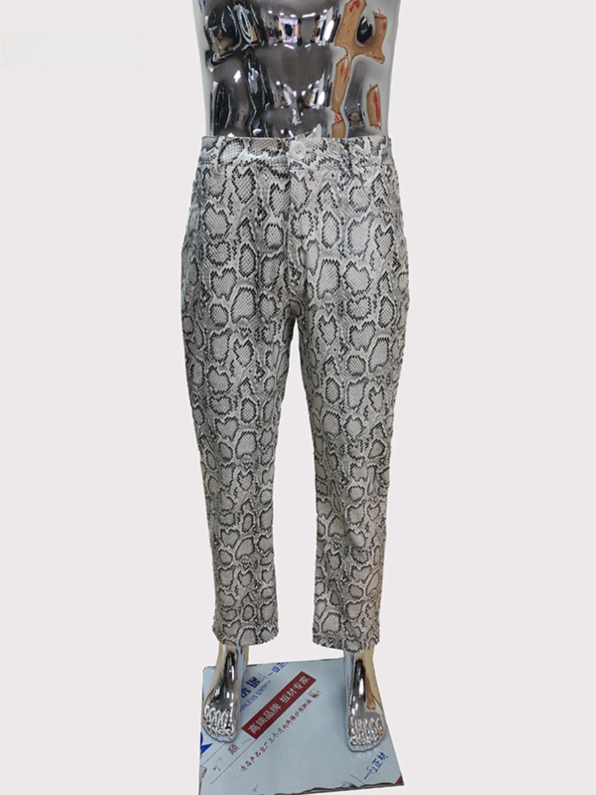 Nerazzurri Men's Long Snake Print PU Leather Pants Faionable Waterproof Casual Punk American Sle Durable Straight Leg Jeans
Nerazzurri Men's Long Snake Print PU Leather Pants Faionable Waterproof Casual Punk American Sle Durable Straight Leg Jeans