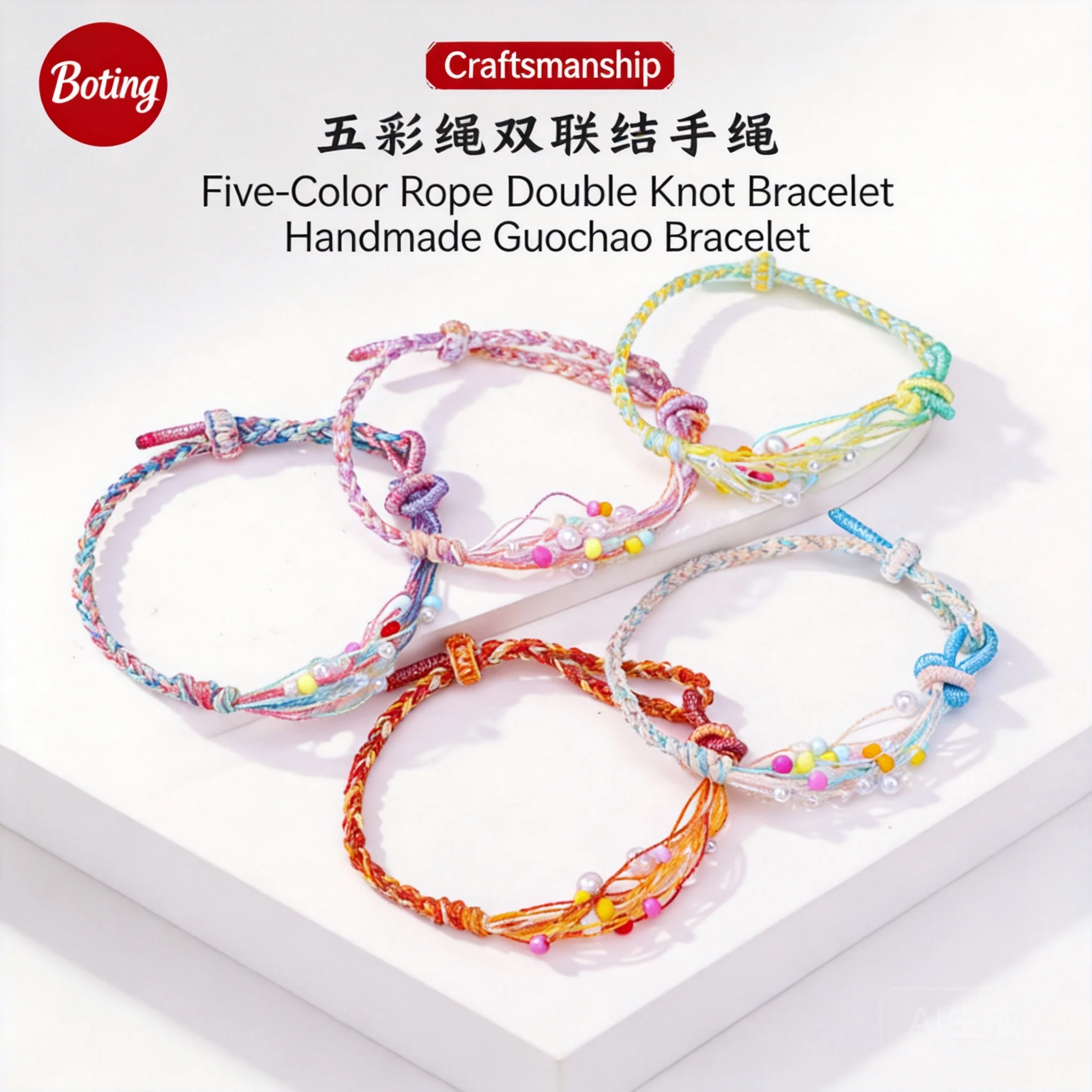 Chinese Style Hand Woven Lucky Colorful Rope Bracelet Double Connection Knot Blessing Good Luck Fortune Auspicious Jewelry For
Chinese Style Hand Woven Lucky Colorful Rope Bracelet Double Connection Knot Blessing Good Luck Fortune Auspicious Jewelry For