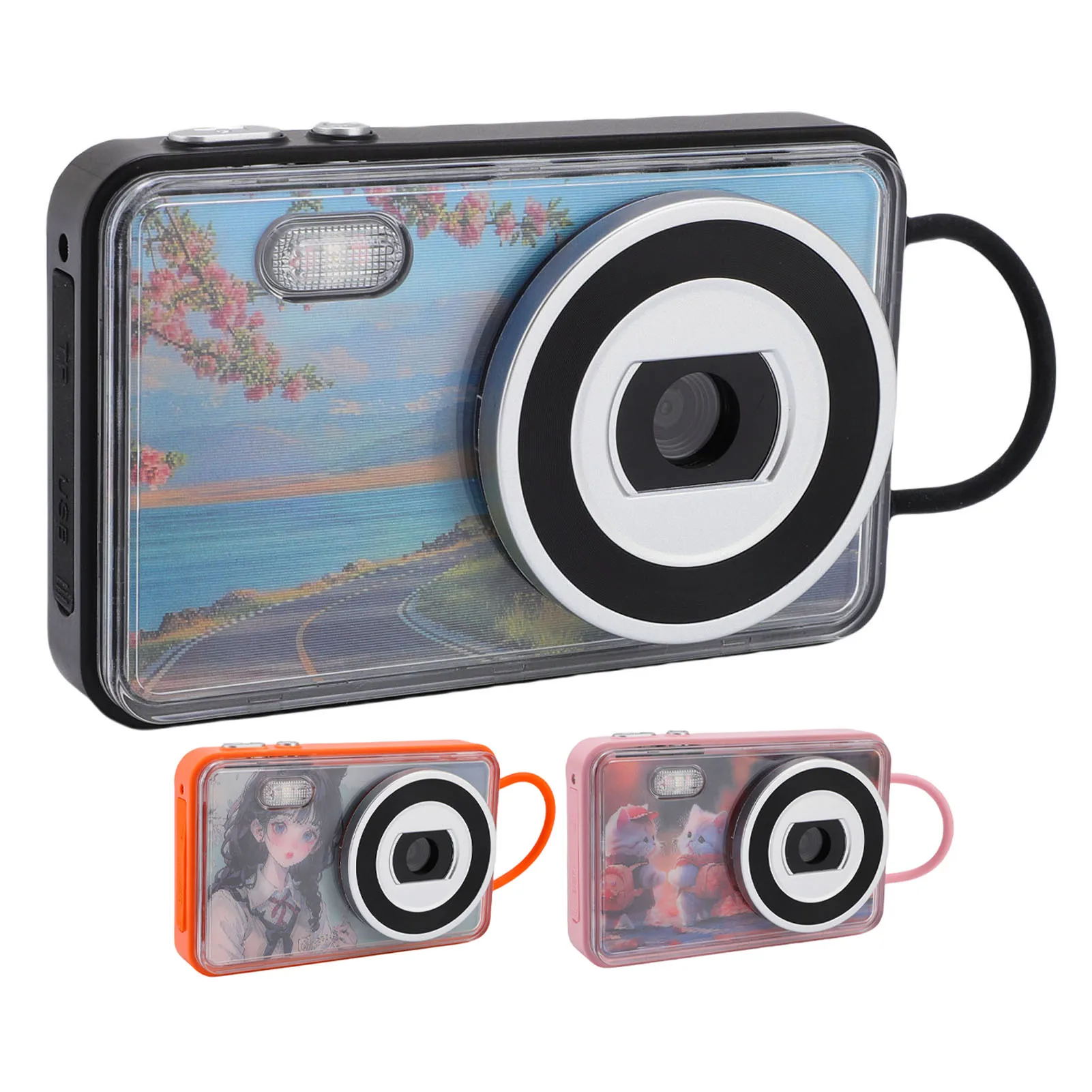 Camera 18X Zoom Camera Grating Card Anti Shake 4K 48MP 2.8 Inch Display Front Rear Lens Auto Focus for Selfies