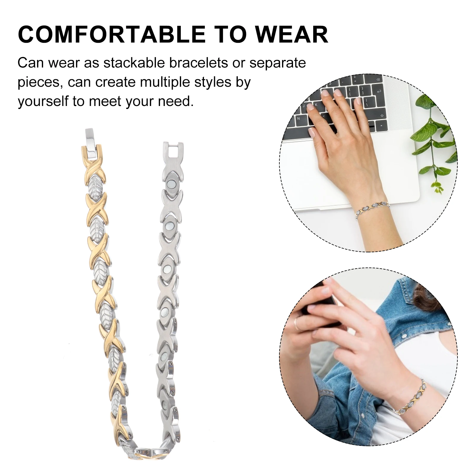1pc Titanium Steel Bracelet Chic Magnetic For Women Fashionable Wrist Ornament Hand Jewelry Gift Set
1pc Titanium Steel Bracelet Chic Magnetic For Women Fashionable Wrist Ornament Hand Jewelry Gift Set