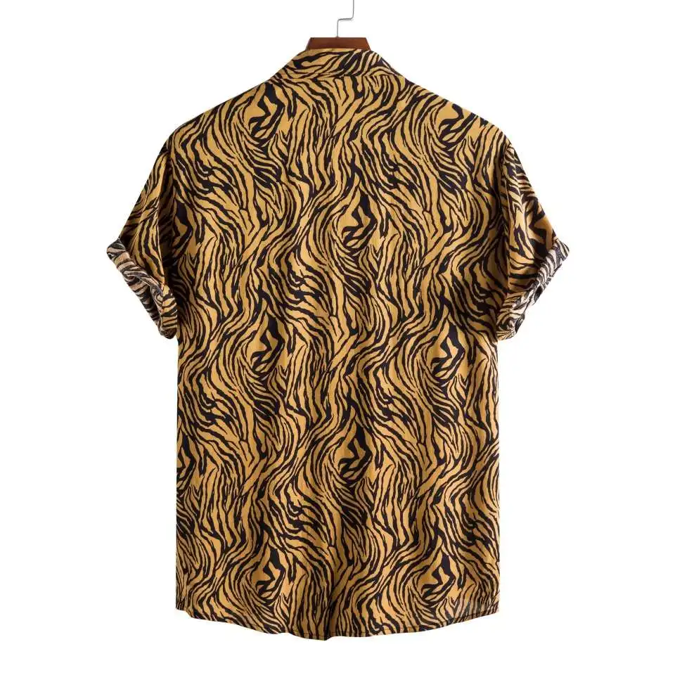 Leopard Print ort Sve Casual irt Men's Faionable Leisure Cotton Blend Ice Sensation Ultra-ort Sle Sun Protection 
Leopard Print ort Sve Casual irt Men's Faionable Leisure Cotton Blend Ice Sensation Ultra-ort Sle Sun Protection