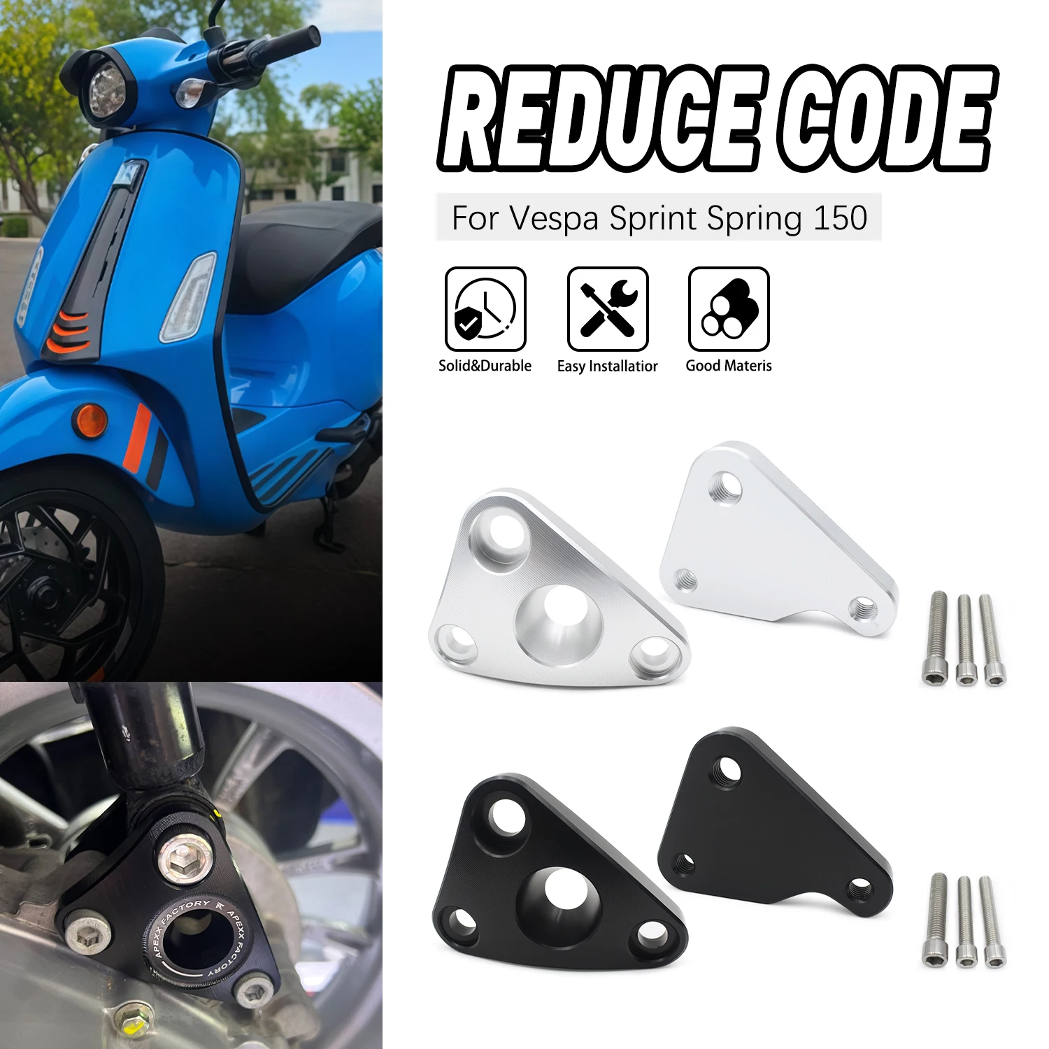 For Vespa Sprint Primavera 150 Lowering Shock Absorber Bracket Rear Seat Reduce code Height Reduce Rack High Quality Accessories