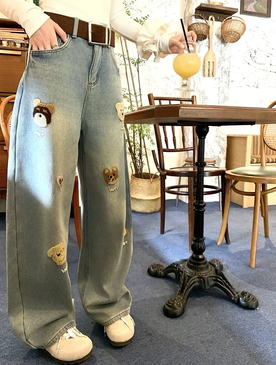 Женские прямые джинсы Y2K с вышивкой для домашних животных, тонкие свободные осенне-зимние универсальные брюки
Женские прямые джинсы Y2K с вышивкой для домашних животных, тонкие свободные осенне-зимние универсальные брюки