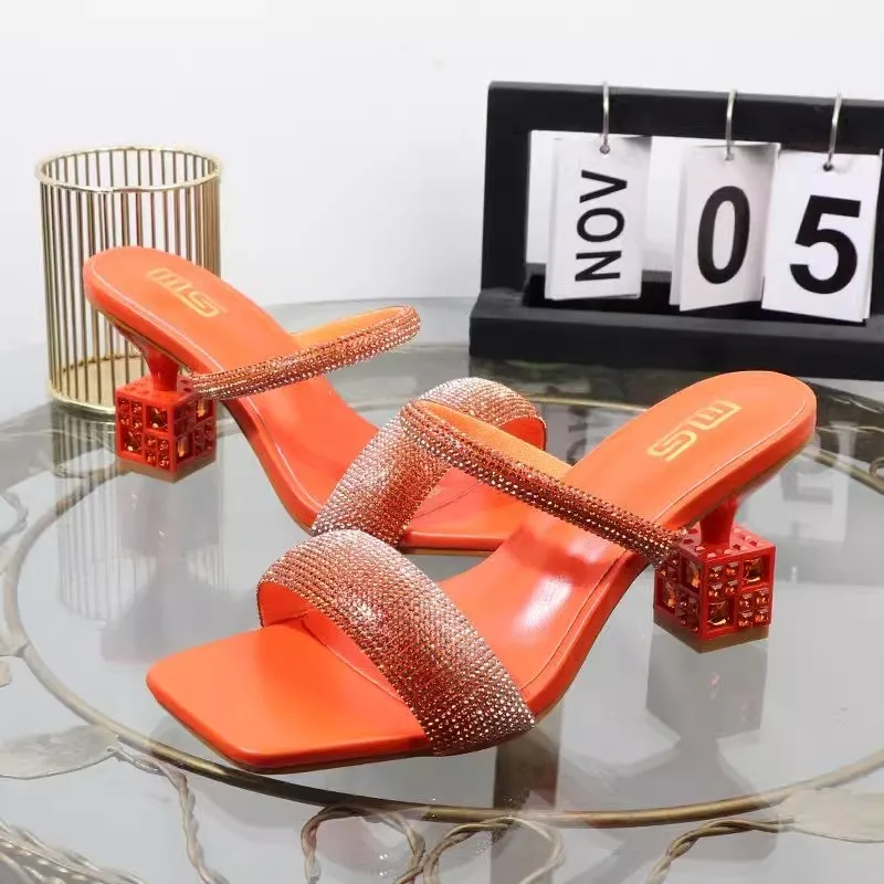 High Appearance Level Fine Heel Open-toe Rhinobarrhinous Waterproof Table Fashion All-match Comfortable Non-slip Slippers Woman
High Appearance Level Fine Heel Open-toe Rhinobarrhinous Waterproof Table Fashion All-match Comfortable Non-slip Slippers Woman